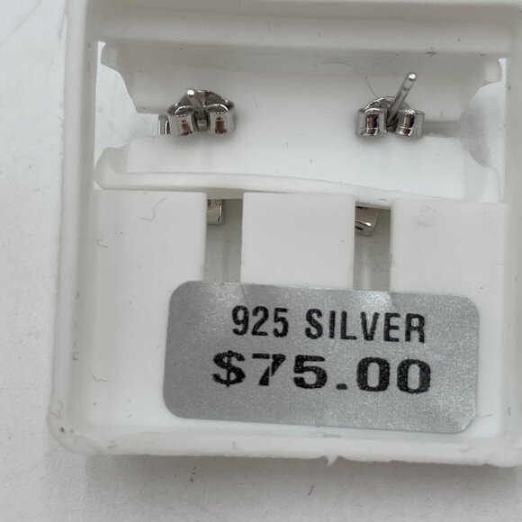 Cross-Shaped Rhinestone Stud Earrings - Dainty 925 Sterling Jewelry - Picture 4 of 4